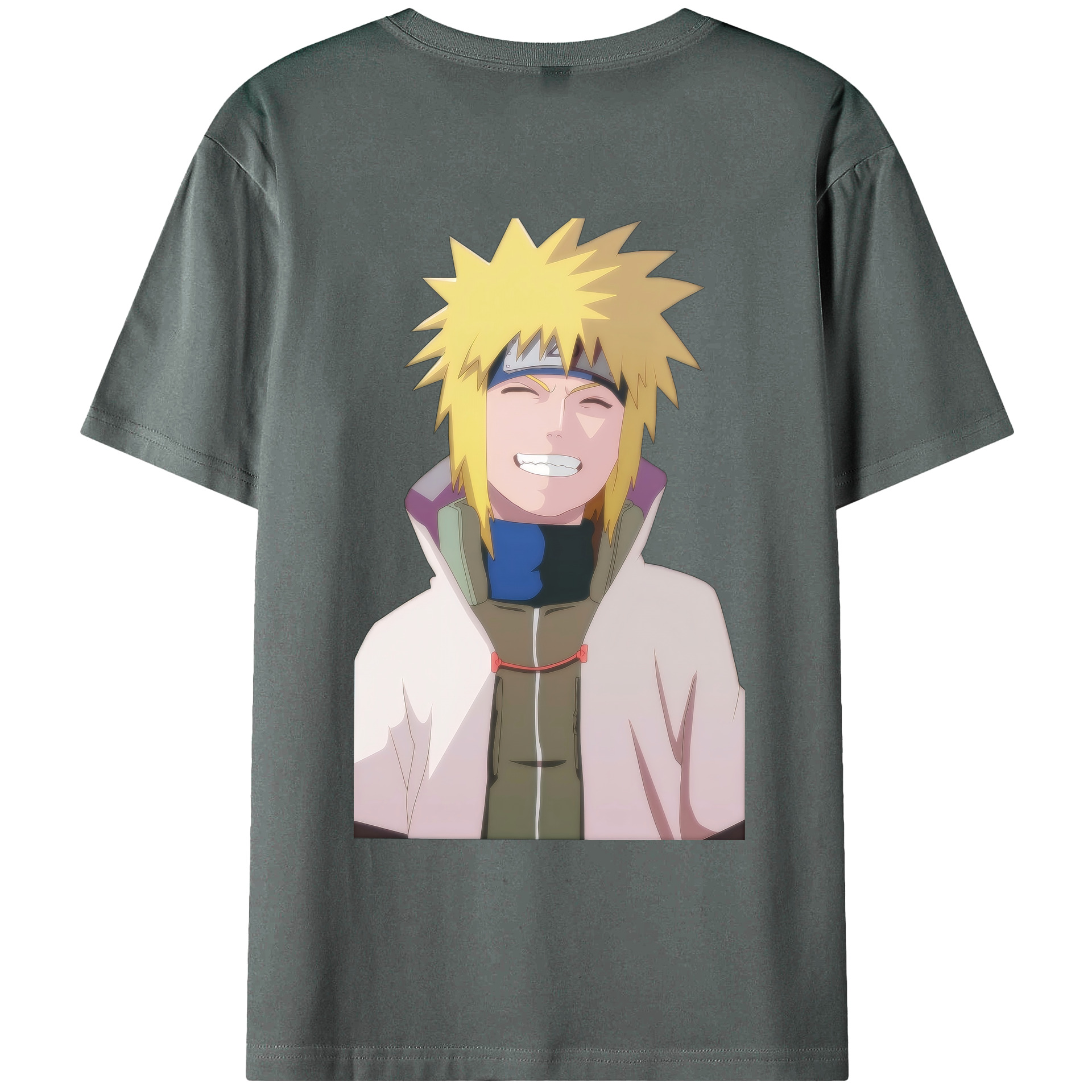（画像用） NARUTO -ナルト- 波風 ミナト Namikaze Minato 綿100％ メンズ半袖Tシャツ（バックプリント） 通気性